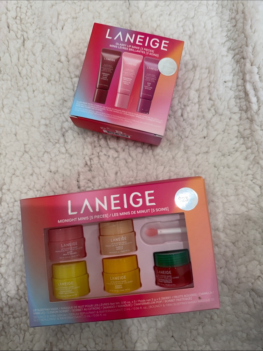 LANEIGE Midnight Minis Lip Care Set - Pink, Yellow, Red, Green